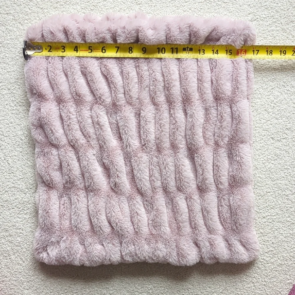 Set of Four Pink Faux Fur Pillow Covers